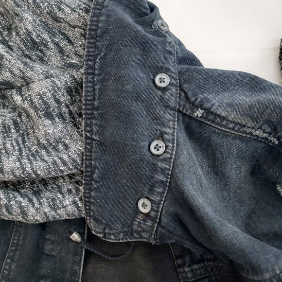 Free People Mixed Media Denim Jean Jacket Size Small - Picture 11 of 15